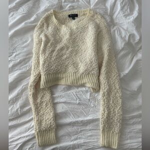 Cream white fleece long sleeve top from BYCORPUS